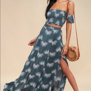 Lulus Transcosco Floral Print Two-Piece Maxi Dress